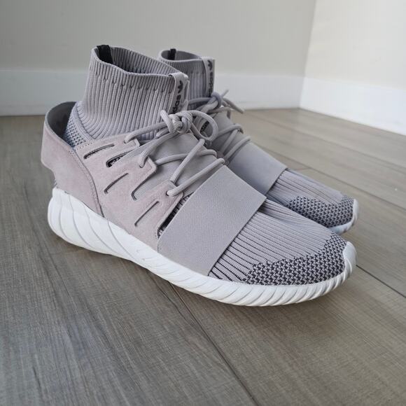 adidas Originals Tubular Doom Winter Grey Primeknit Sock Trainers Men Sz 10.5 US